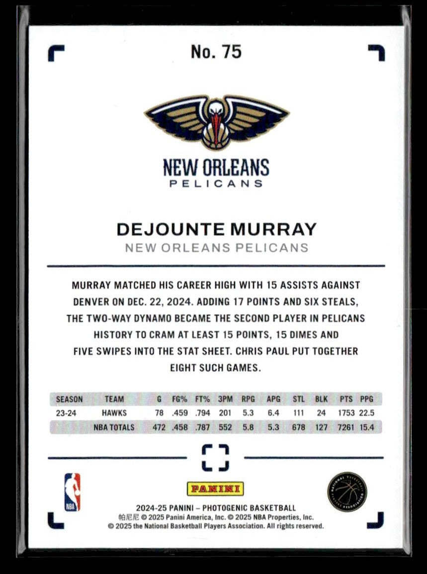 2024-25 Panini PhotoGenic #75 Dejounte Murray