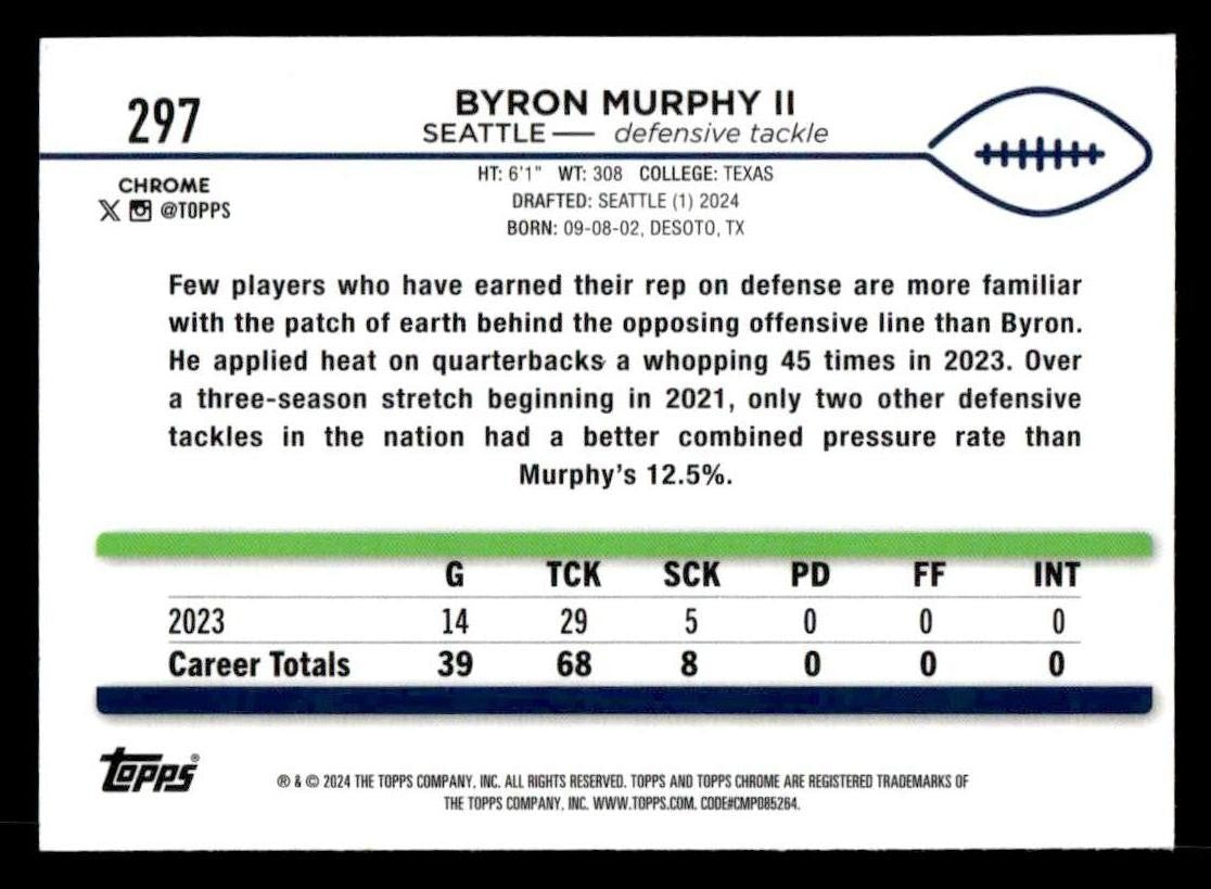 2024 Topps Chrome #297 Byron Murphy II