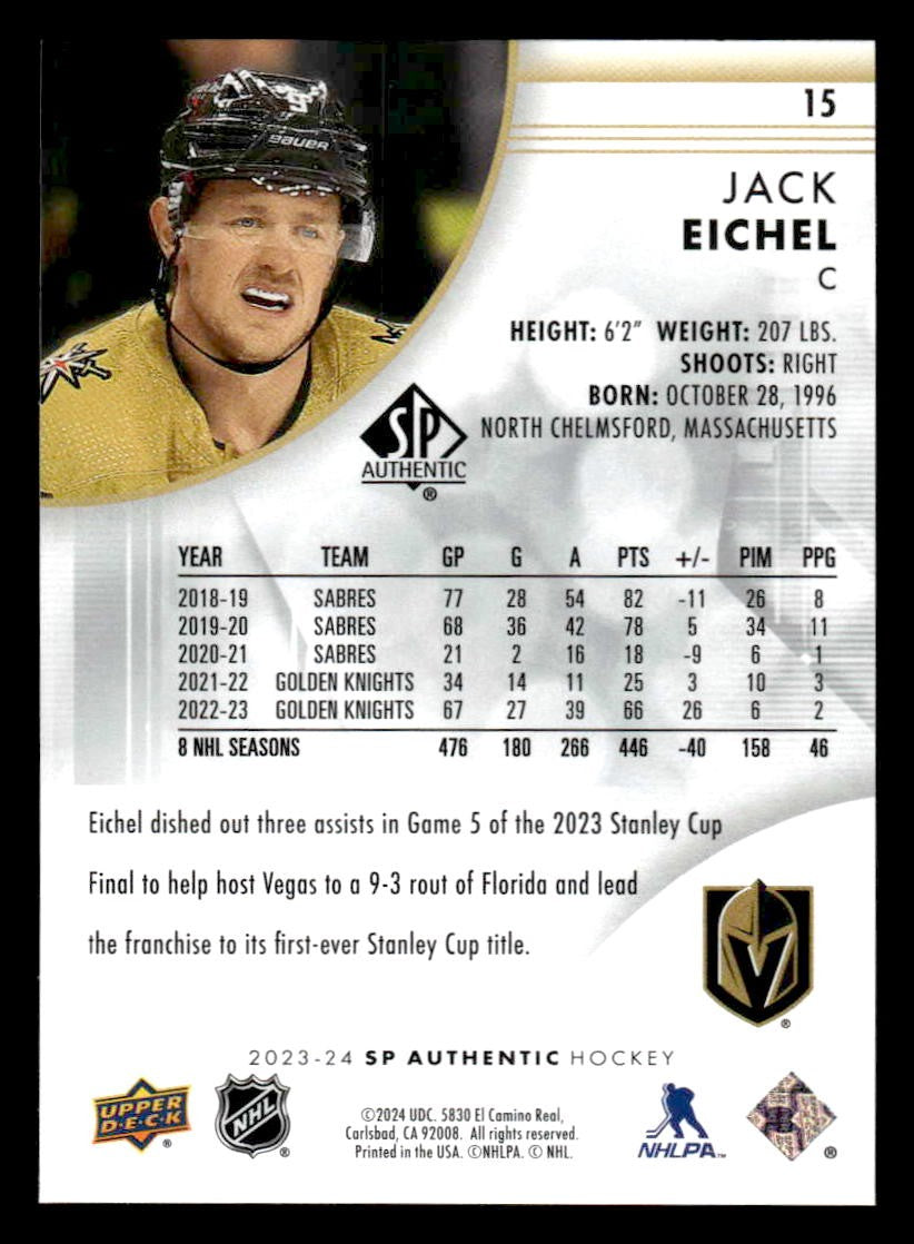 2023-24 SP Authentic #15 Jack Eichel