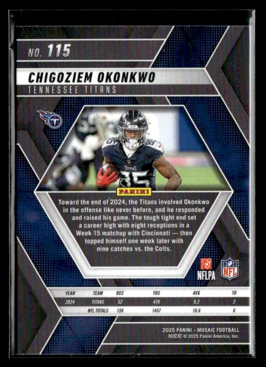 2025 Panini Mosaic #115 Chigoziem Okonkwo