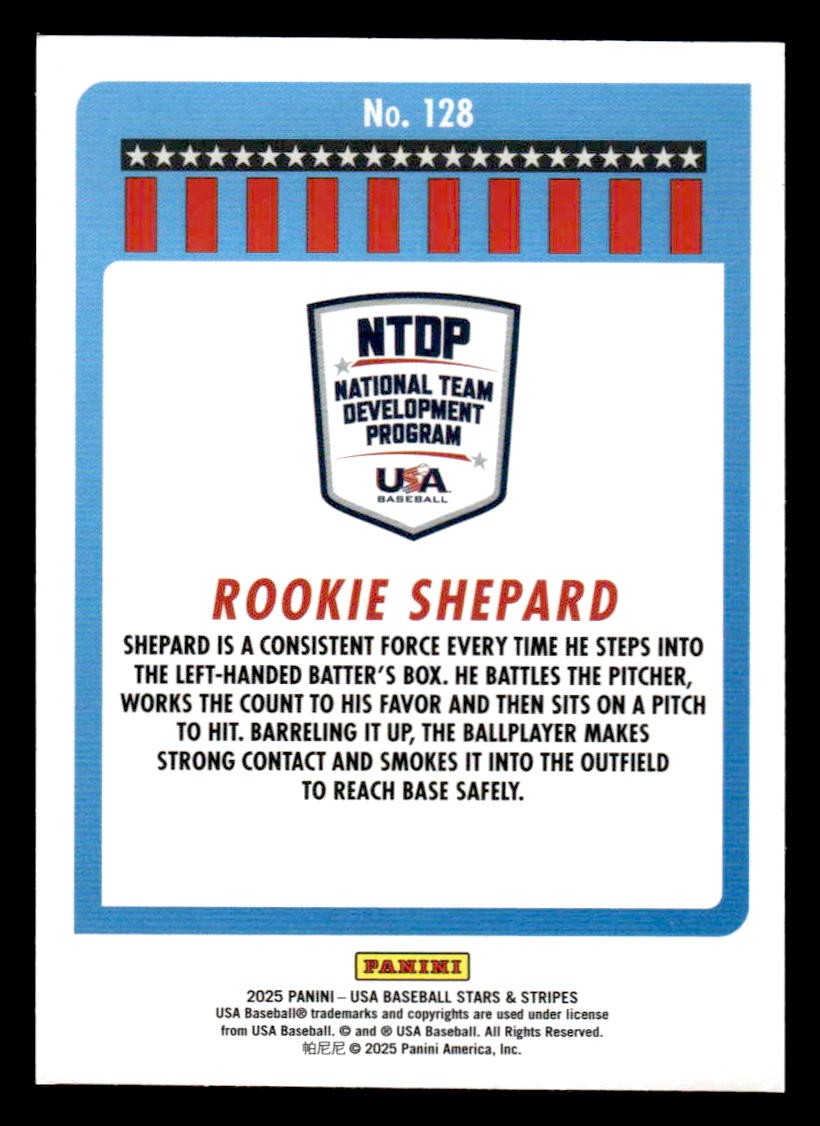 2025 Panini Stars and Stripes USA Baseball #128 Rookie Shepard