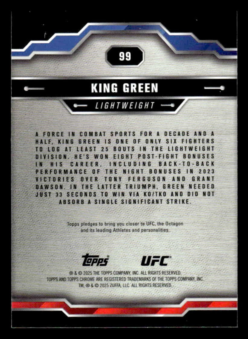 2025 Topps Chrome Sapphire Edition UFC #99 King Green