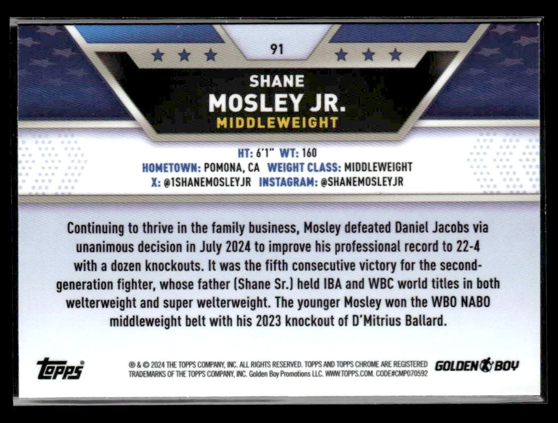 2024 Topps Chrome #91 Shane Mosley Jr.