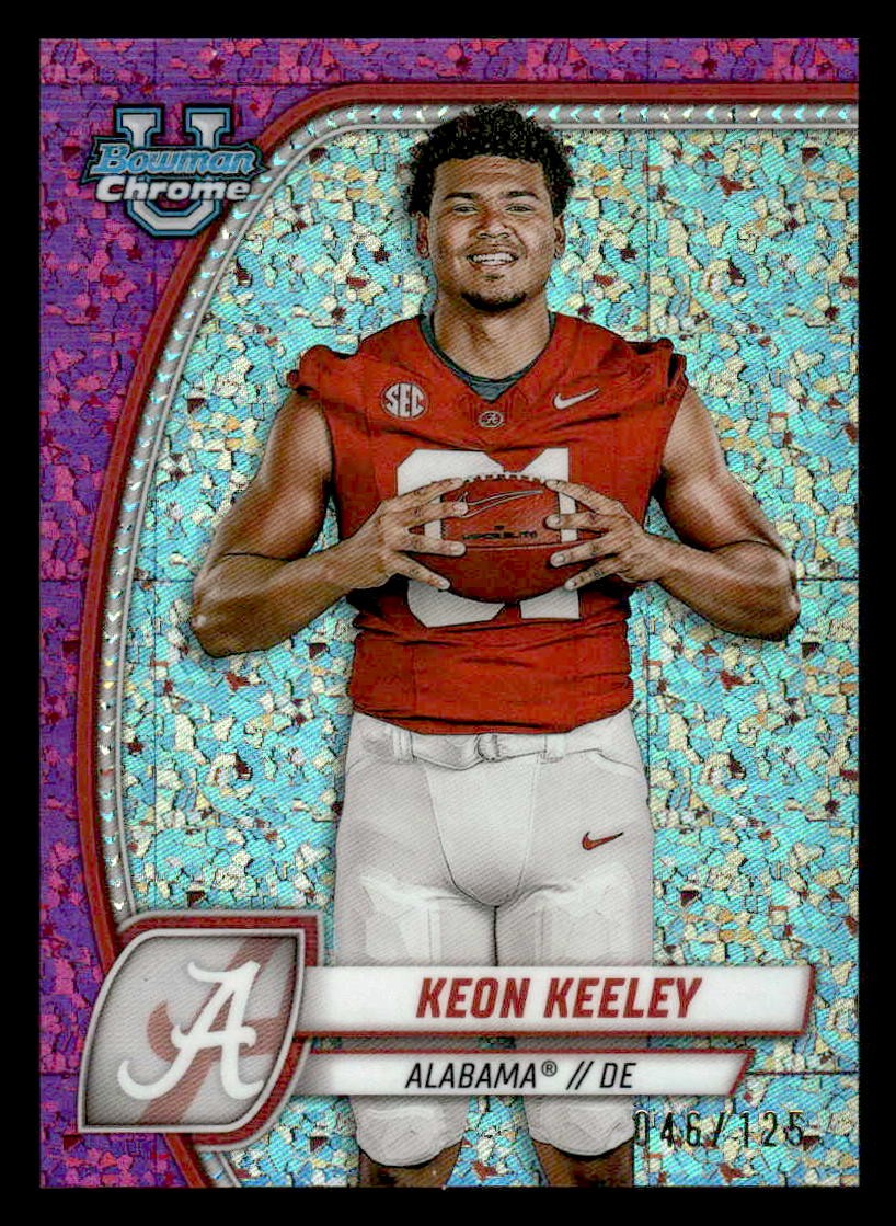 2024 Bowman U Chrome #113 Keon Keeley Fuchsia Mini-Diamond Refractor #/125
