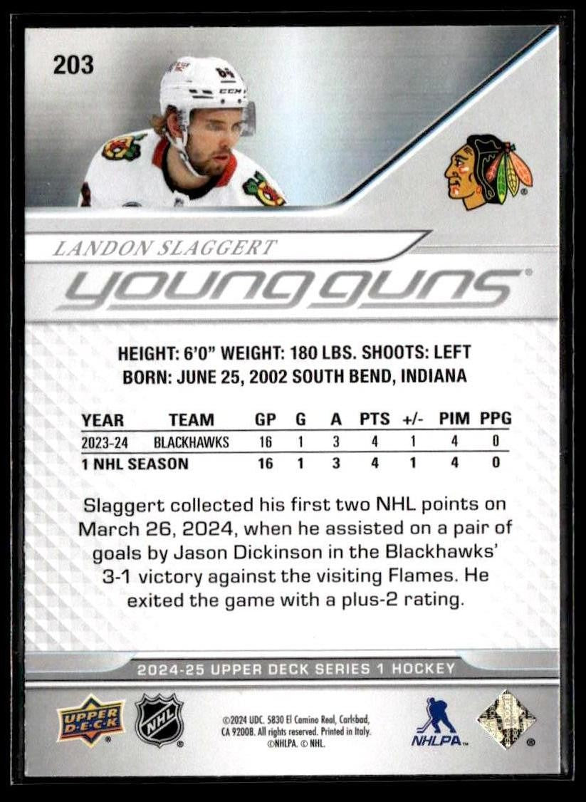 2024-25 Upper Deck #203 Landon Slaggert