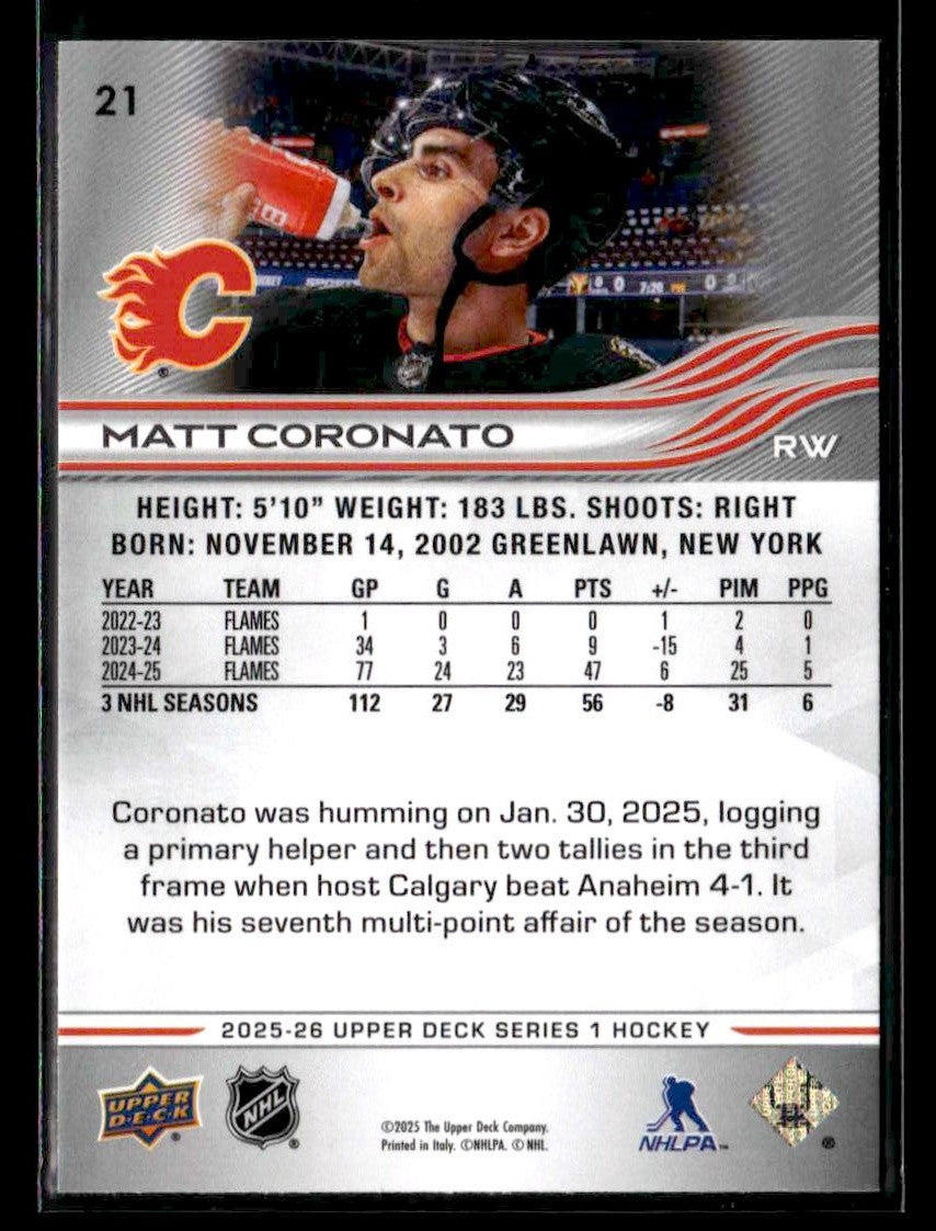 2025-26 Upper Deck #21 Matt Coronato