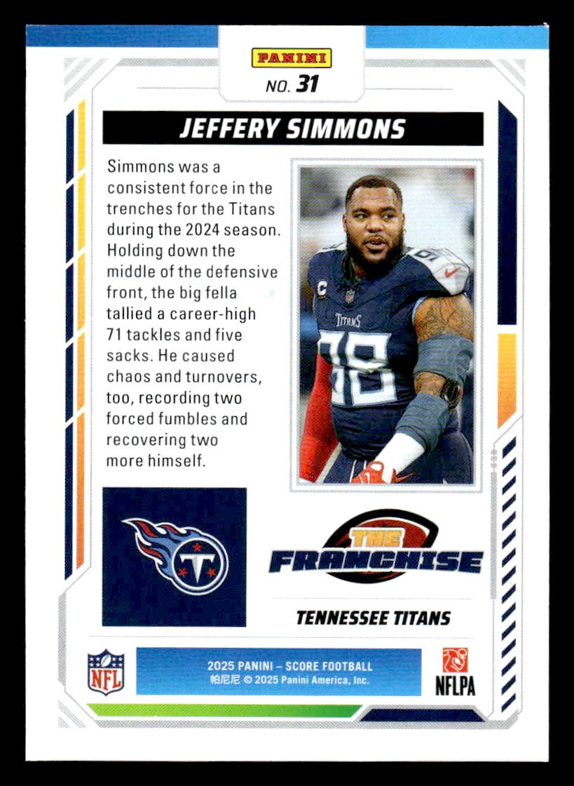 2025 Score #31 Jeffery Simmons The Franchise