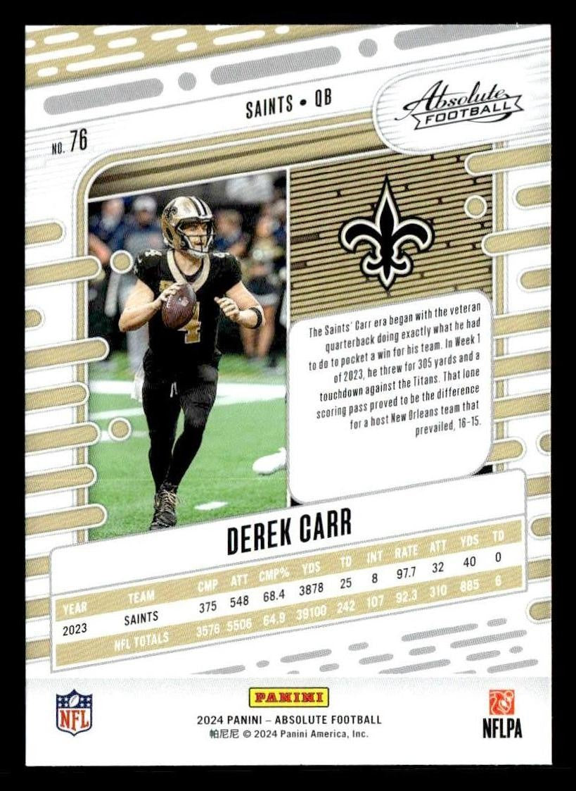 2024 Panini Absolute #76 Derek Carr Retail