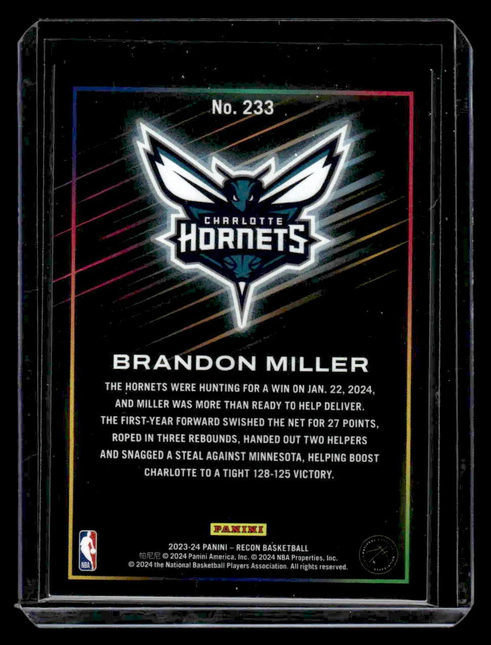 2023-24 Panini Recon #233 Brandon Miller