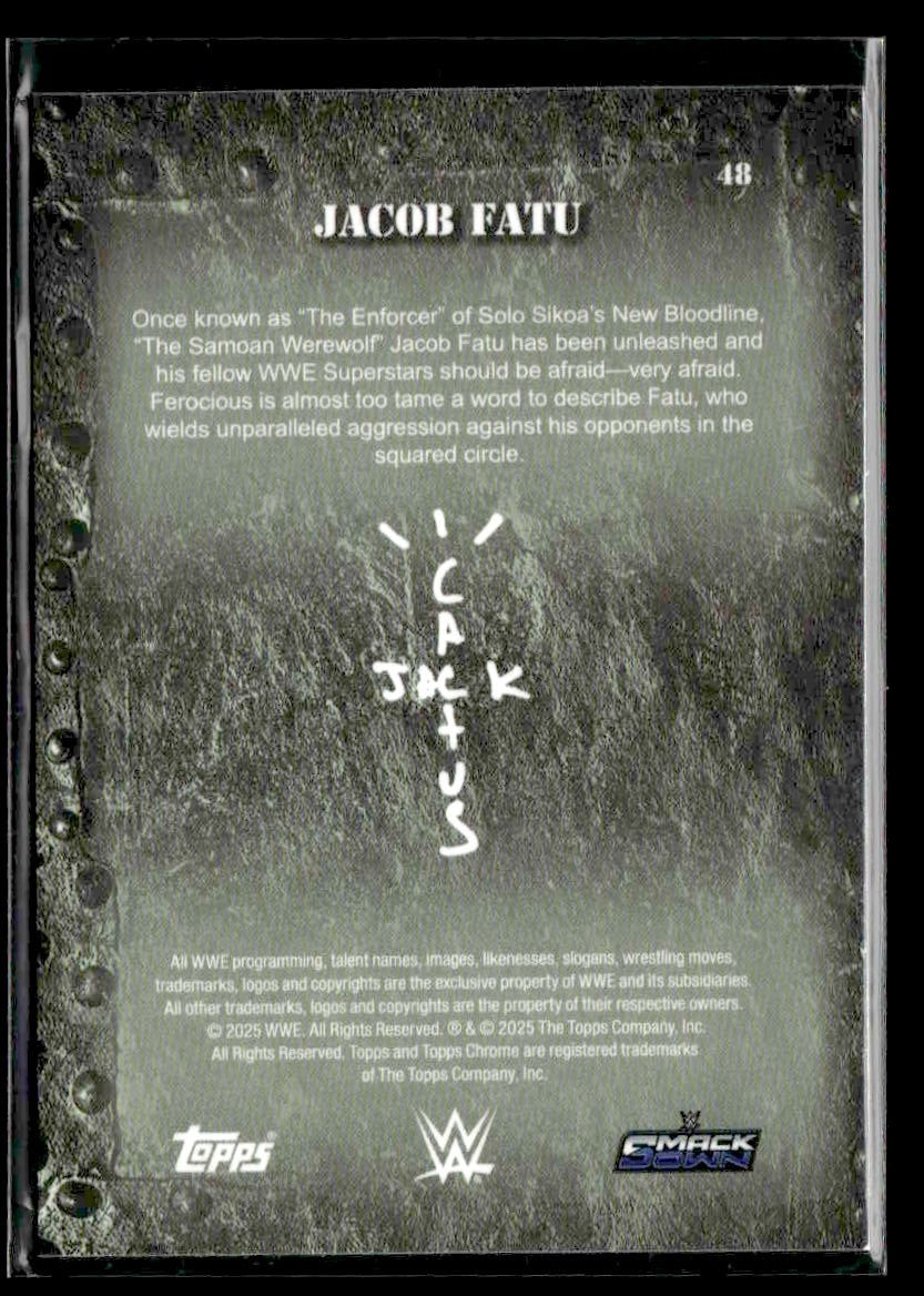 2025 Topps Chrome WWE x Cactus Jack #48 Jacob Fatu