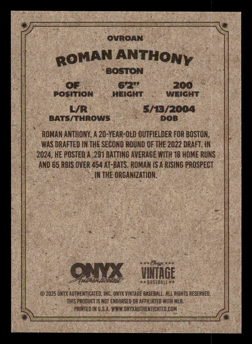2025 Onyx Vintage #OVROAN Roman Anthony