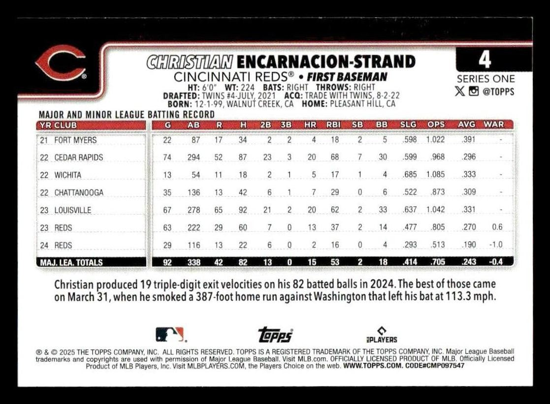 2025 Topps #4 Christian Encarnacion-Strand