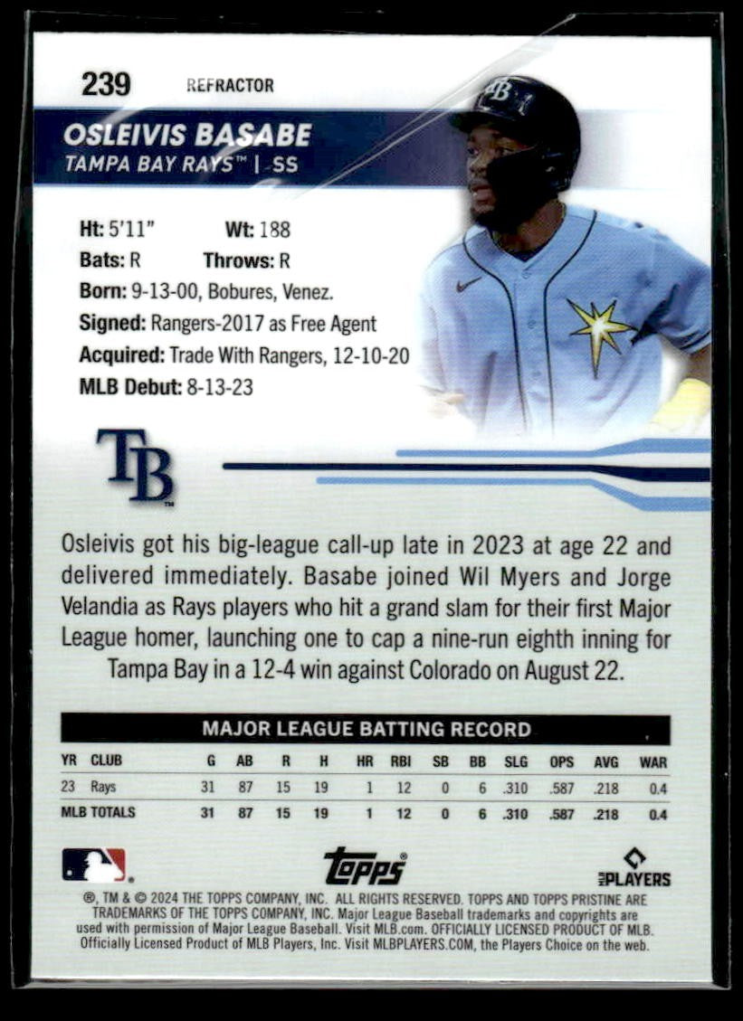 2024 Topps Pristine #239 Osleivis Basabe Pristine Refractors