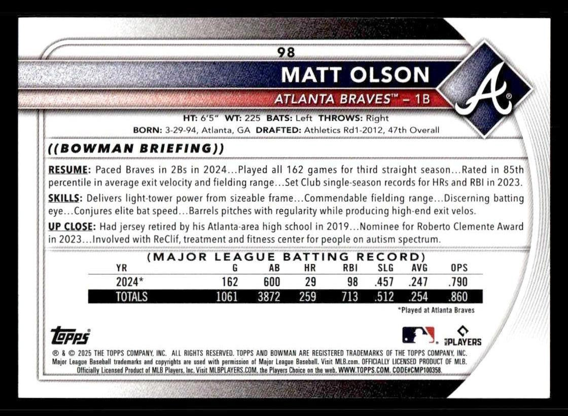 2025 Bowman #98 Matt Olson