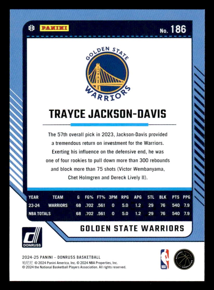 2024-25 Donruss #186 Trayce Jackson-Davis