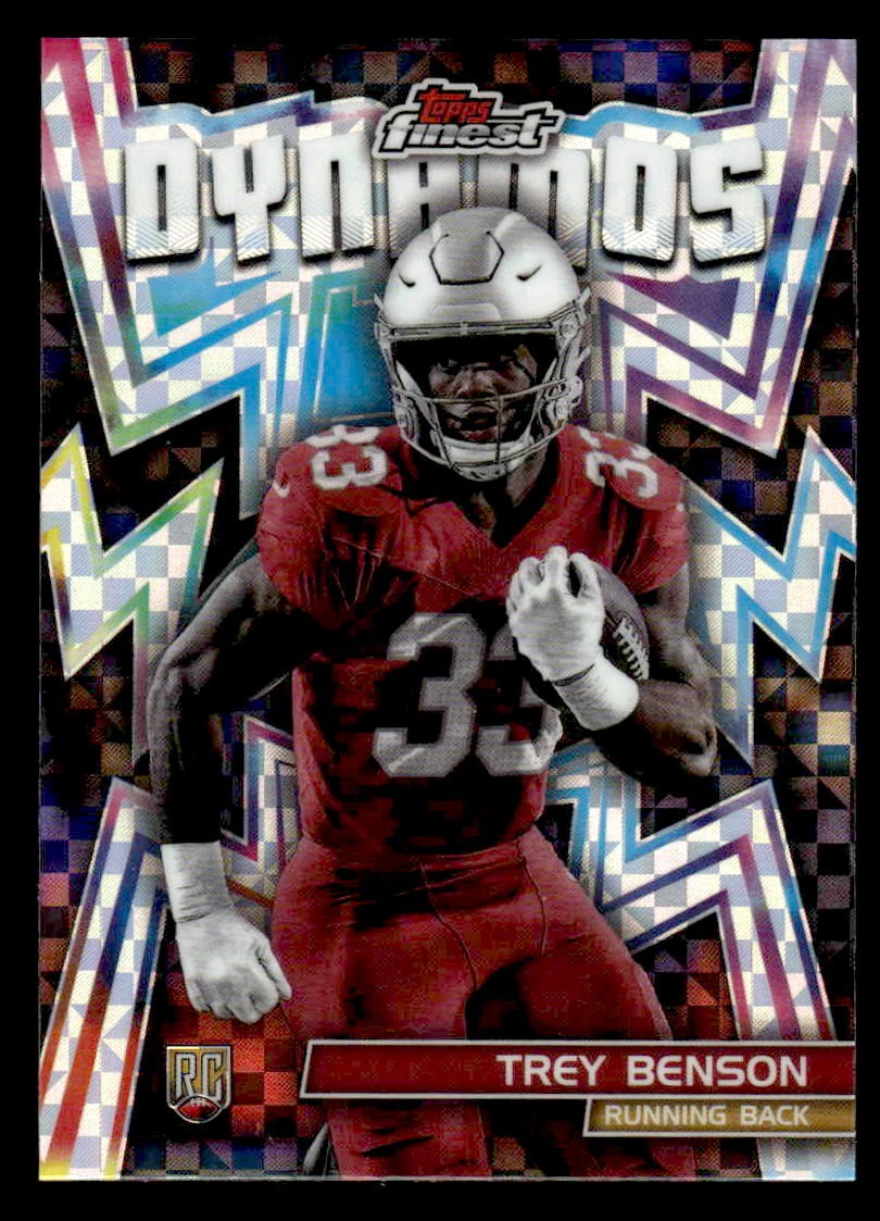 2024 Finest #DYN-9 Trey Benson Dynamos Checkerboard Refractor