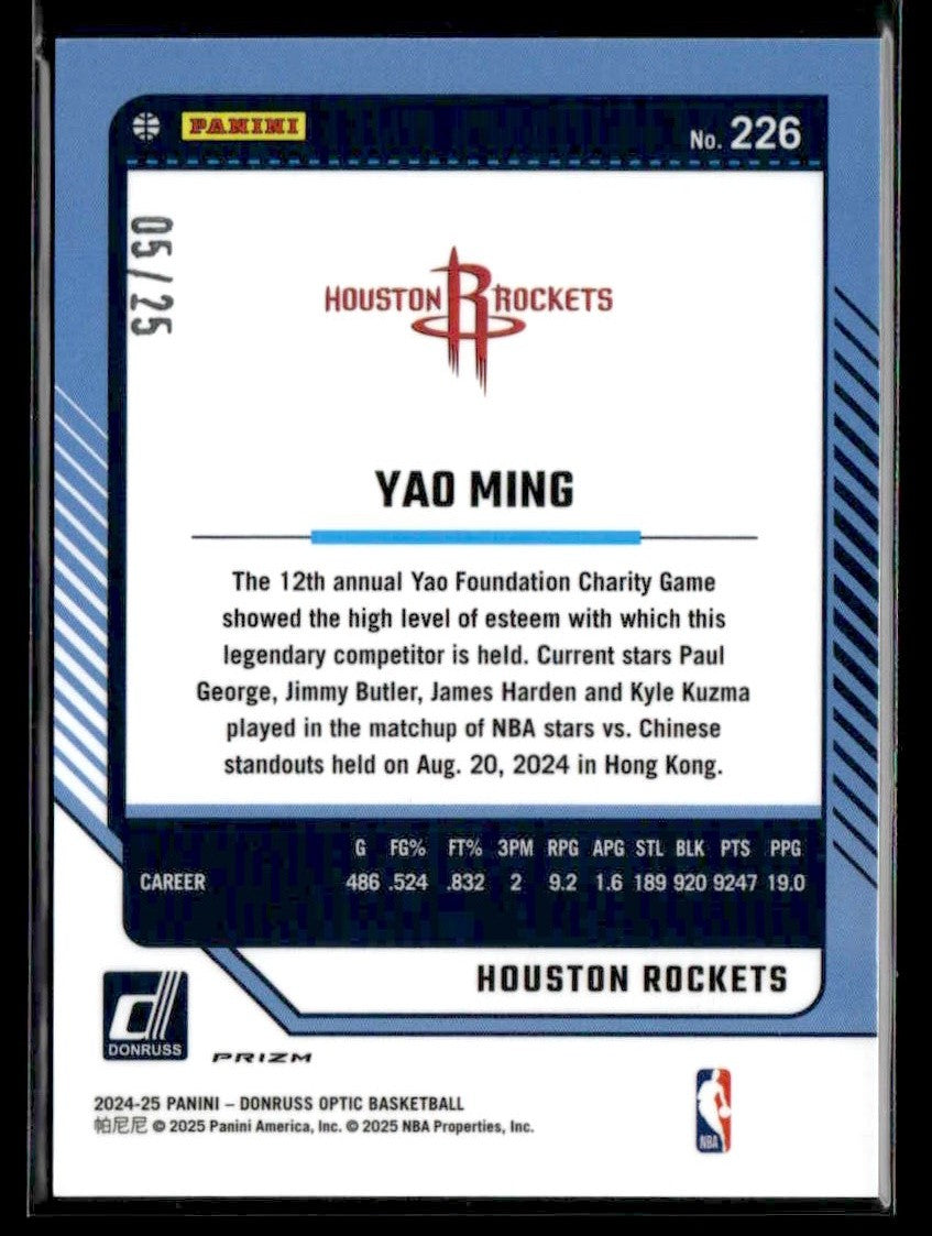 2024-25 Donruss Optic #226 Yao Ming Green International #/25