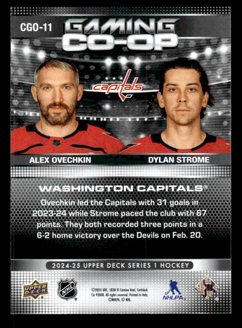 2024-25 Upper Deck #CGO-11 Alex Ovechkin / Dylan Strome Gaming Co-Op