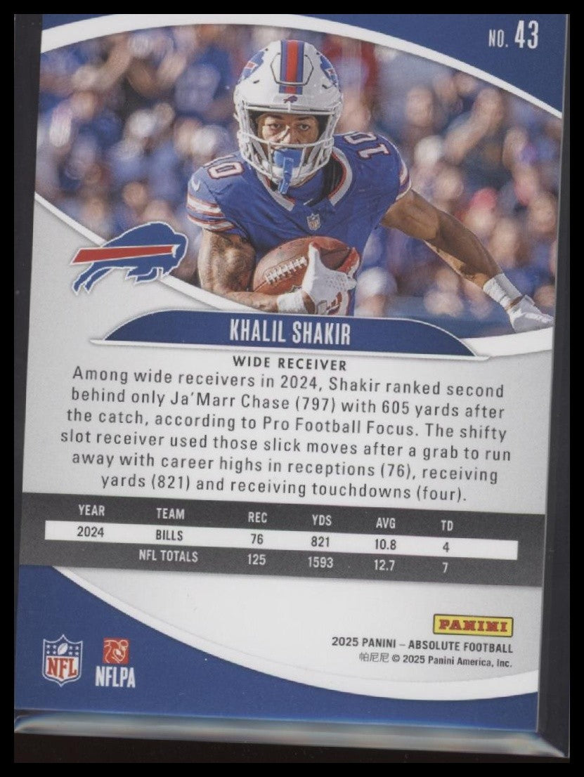 2025 Panini Absolute #43 Khalil Shakir Spectrum
