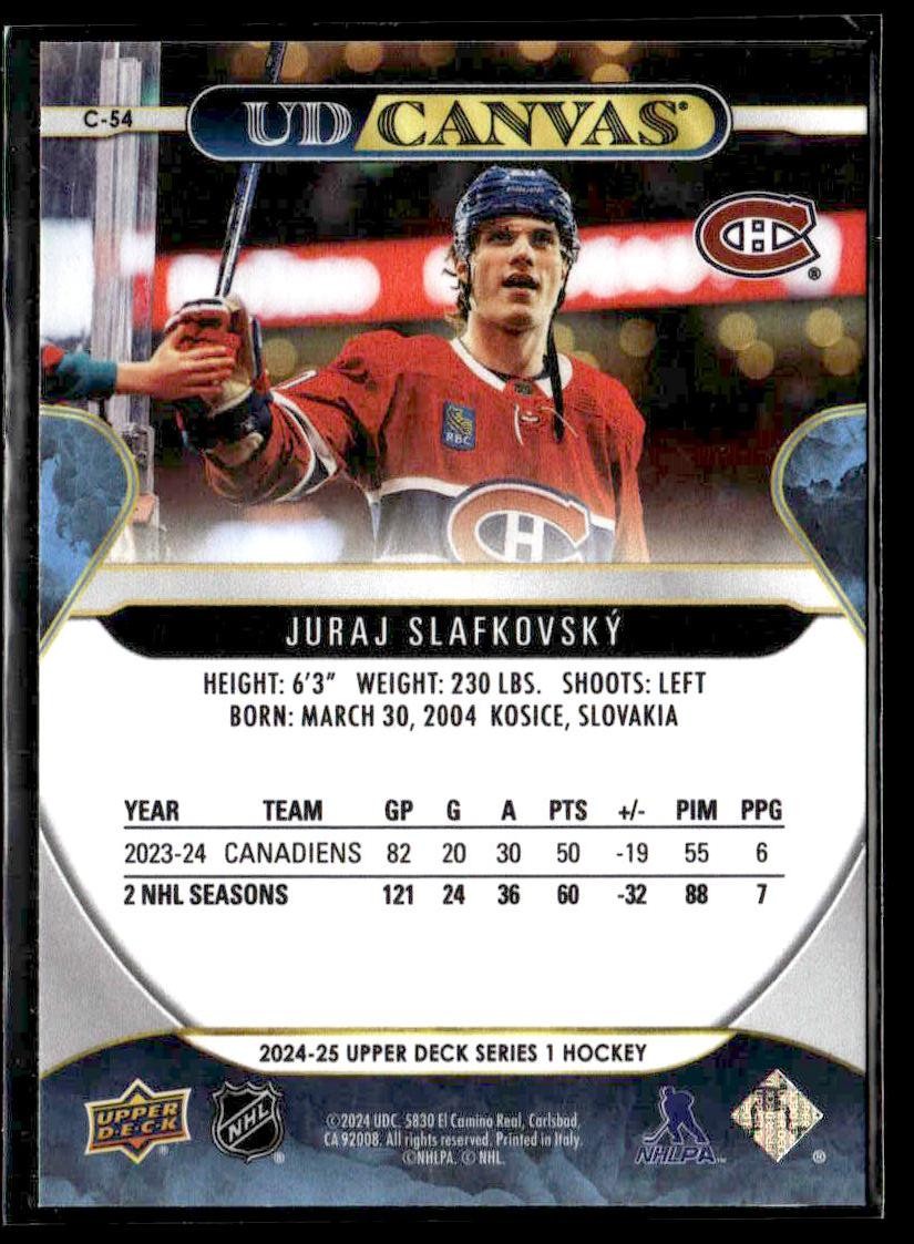 2024-25 Upper Deck #C-54 Juraj Slafkovsky UD Canvas