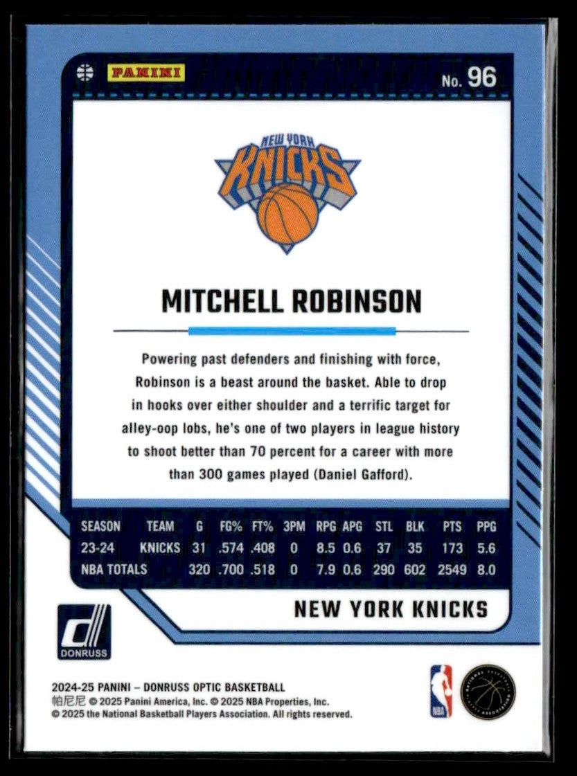 2024-25 Donruss Optic #96 Mitchell Robinson