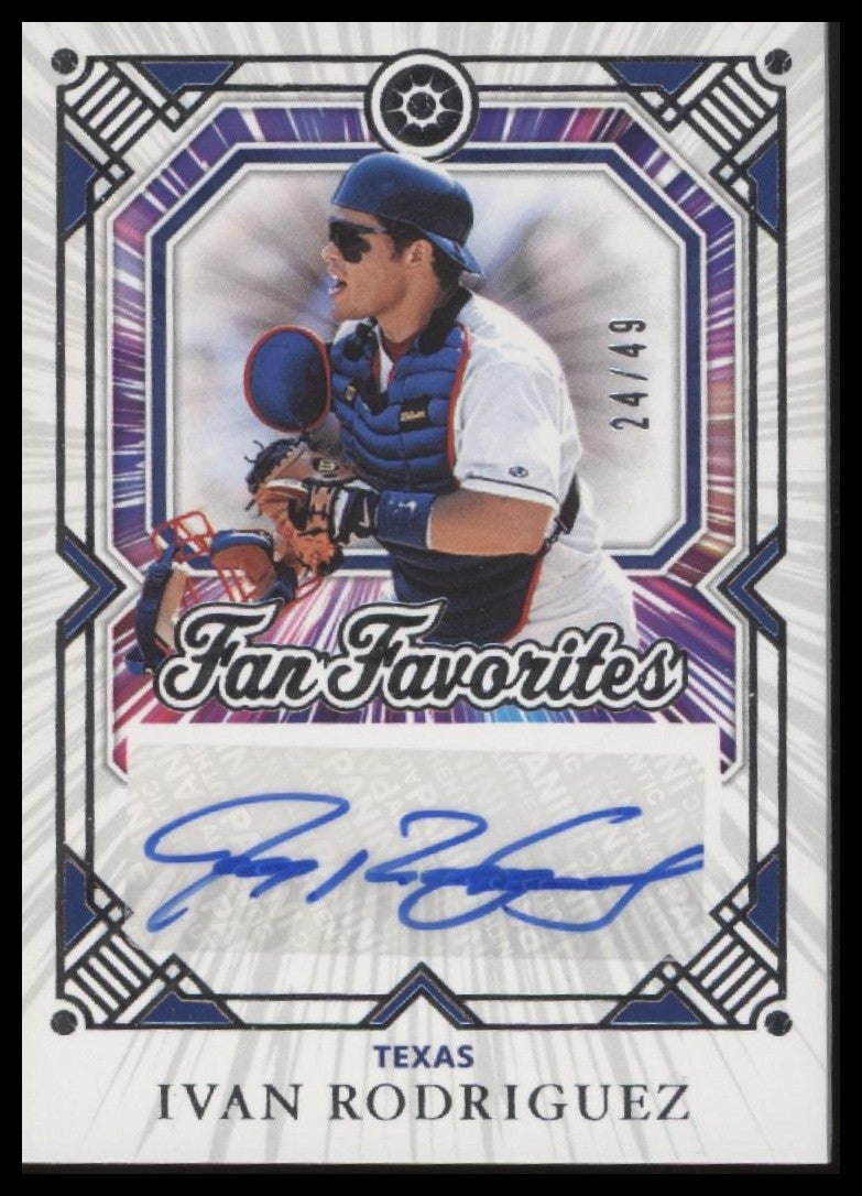 2025 Panini Boys of Summer #13 Ivan Rodriguez Fan Favorites Signatures #24/49