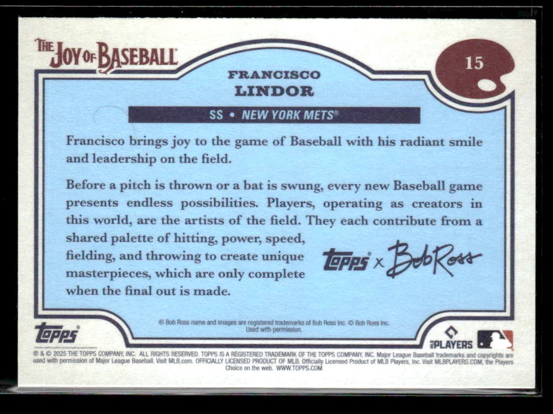 2025 Topps x Bob Ross: The Joy of Baseball #15 Francisco Lindor
