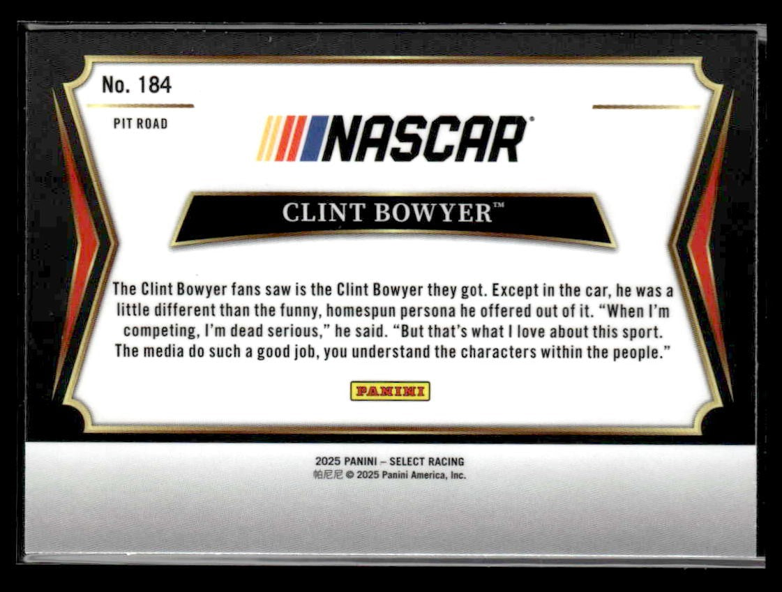 2025 Panini Select #184 Clint Bowyer