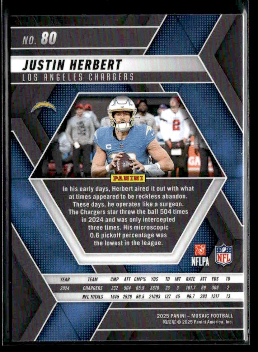 2025 Panini Mosaic #80 Justin Herbert