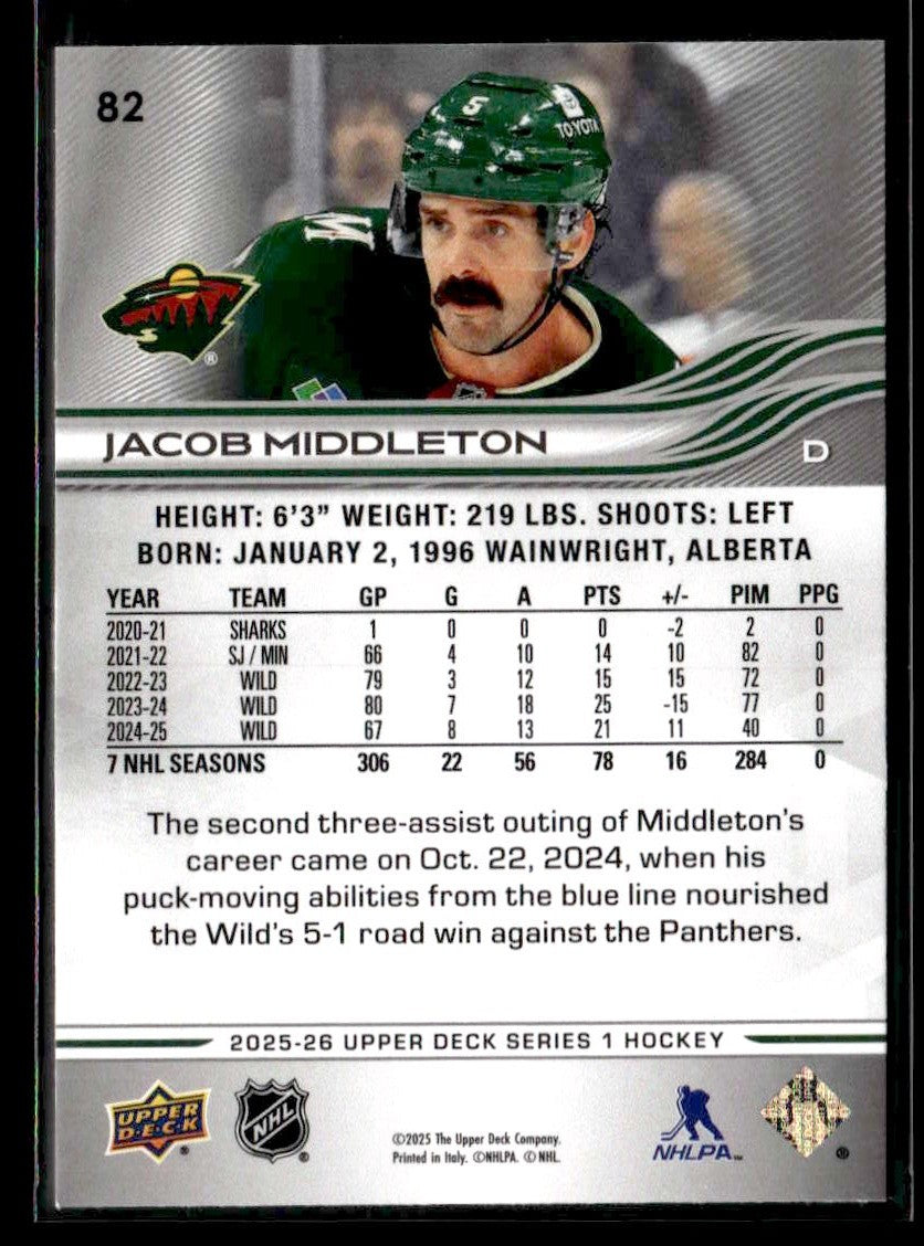 2025-26 Upper Deck #82 Jacob Middleton