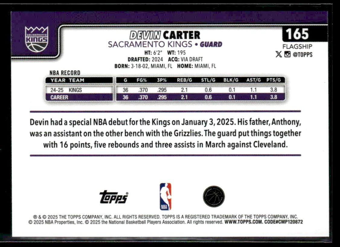 2025-26 Topps #165 Devin Carter