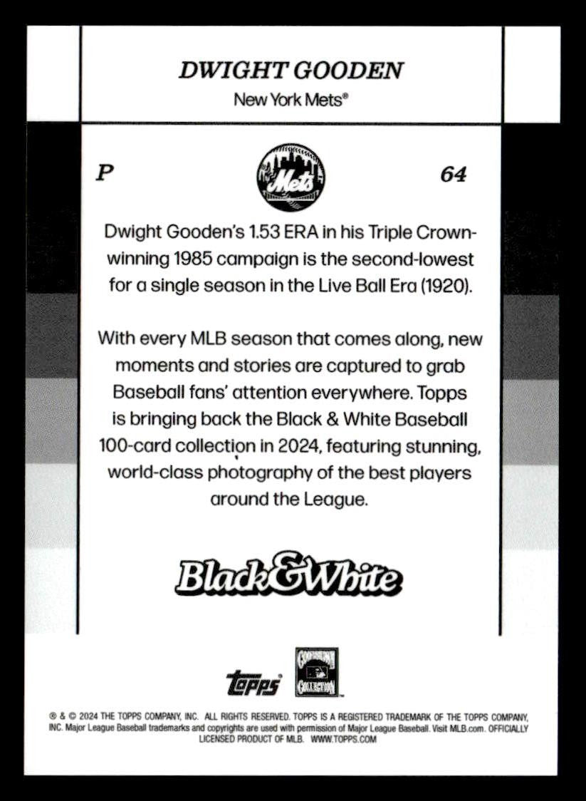 2024 Topps Black & White #64 Dwight Gooden