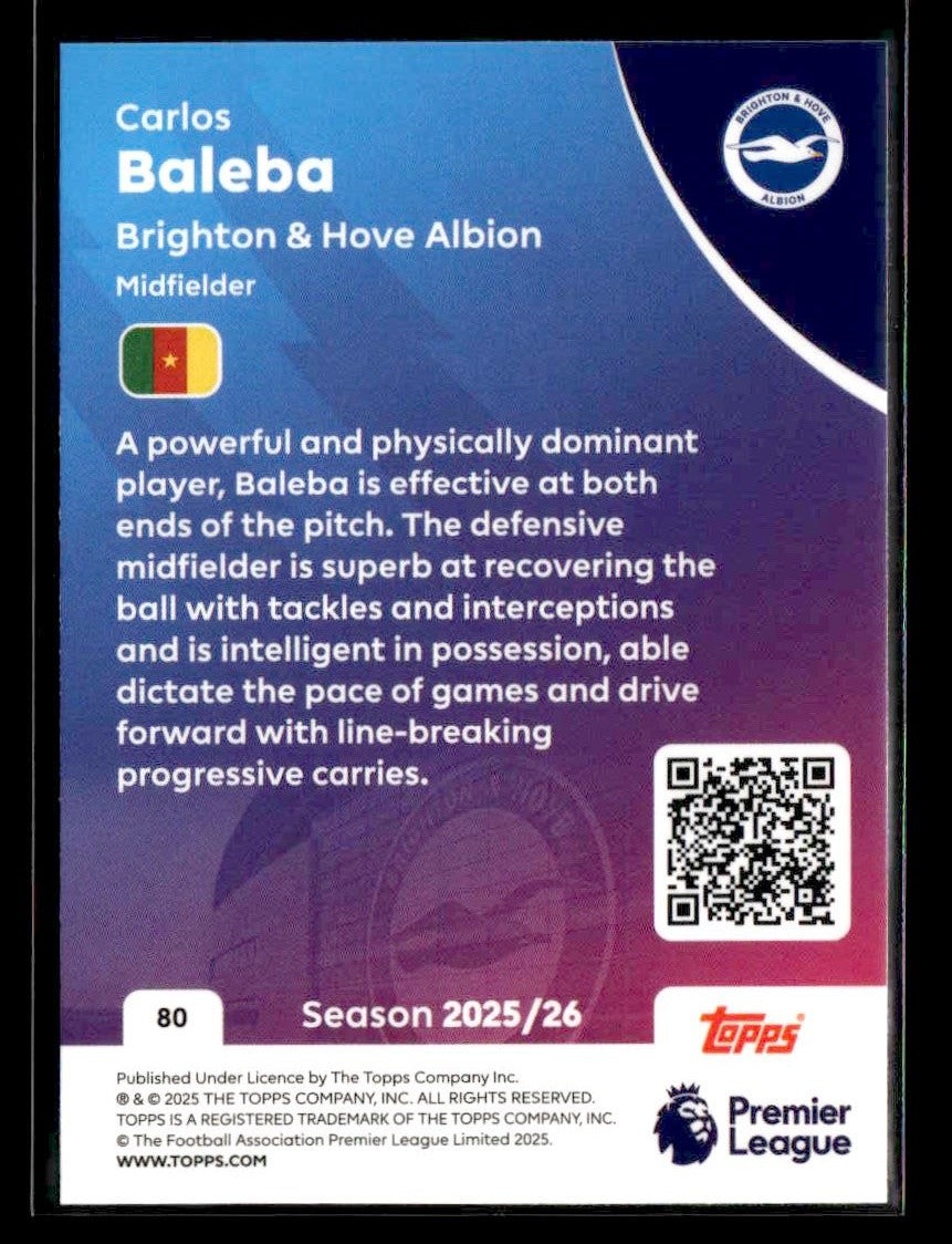 2025-26 Topps Premier League #80 Carlos Baleba