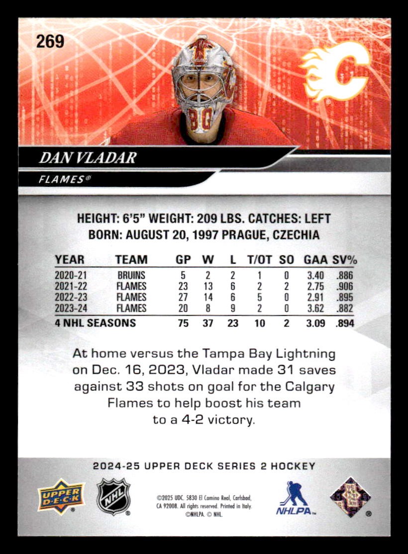 2024-25 Upper Deck #269 Dan Vladar