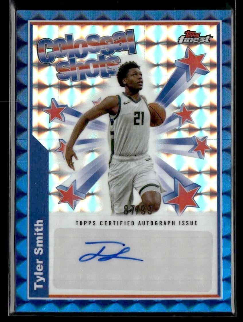 2024-25 Finest #BSA-TSM Tyler Smith Colossal Shots Autos Geom Blue Refr #/99