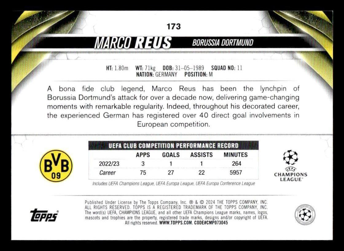 2023-24 Topps Jade Edition UEFA Club Competitions #173 Marco Reus