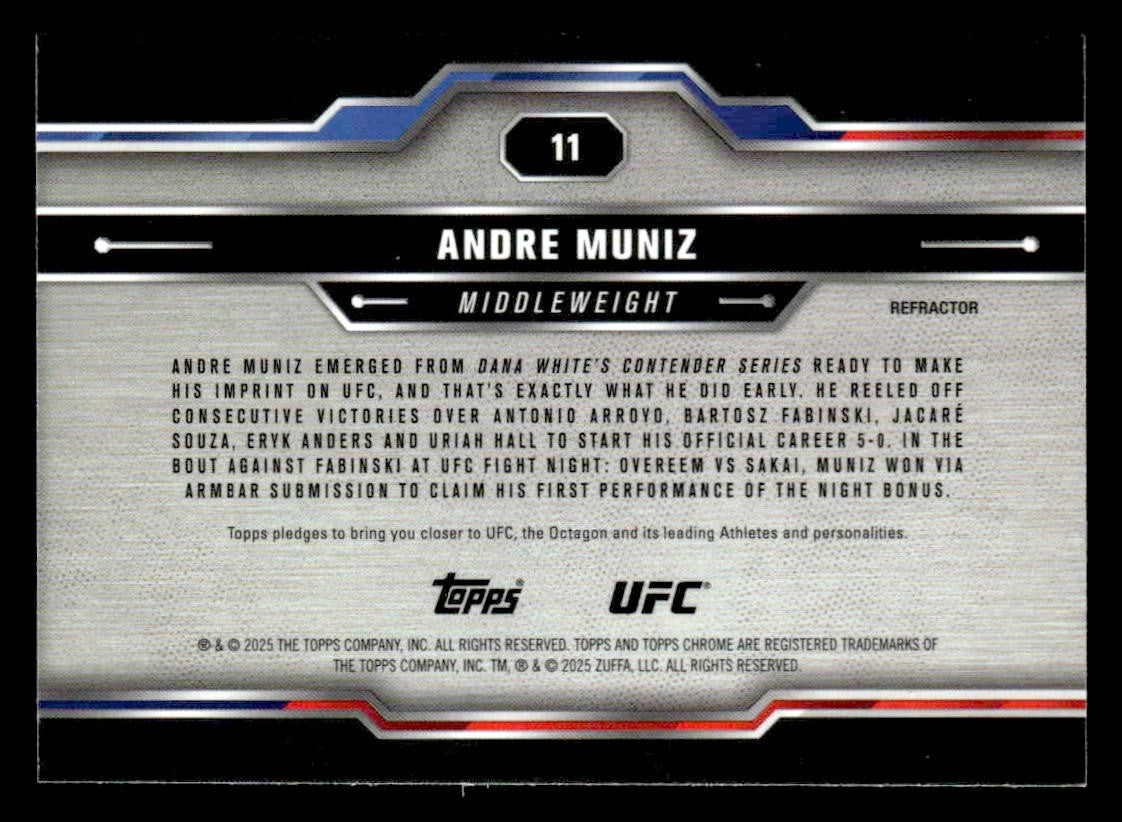 2025 Topps Chrome UFC #11 Andre Muniz Refractor