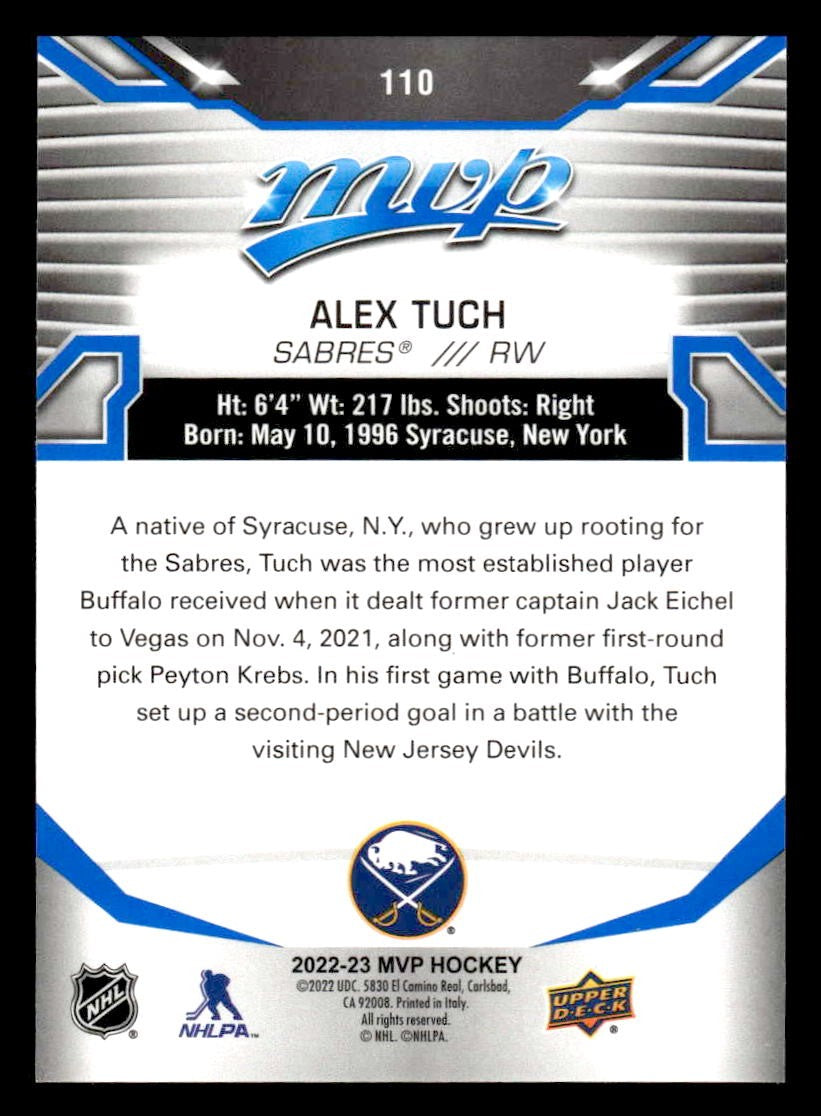 2022-23 Upper Deck MVP #110 Alex Tuch Blue Script