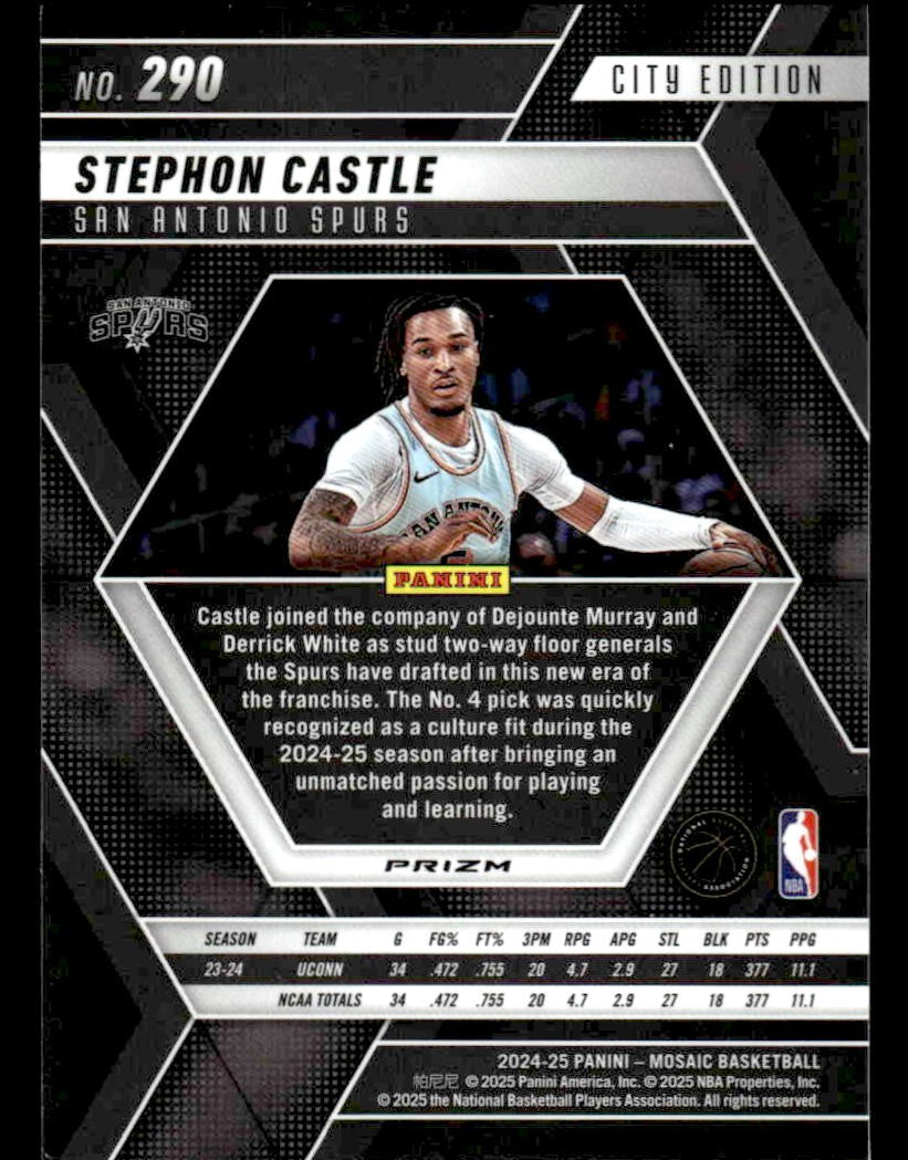2024-25 Panini Mosaic #290 Stephon Castle Premium