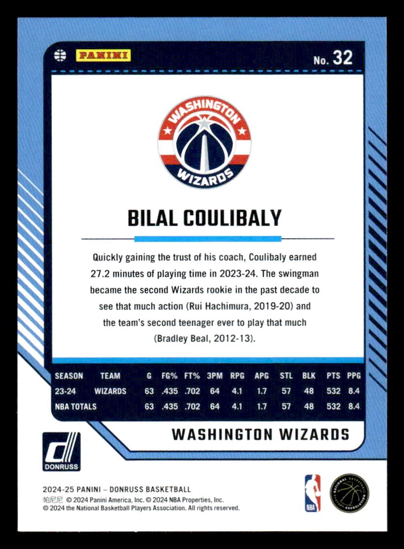 2024-25 Donruss #32 Bilal Coulibaly