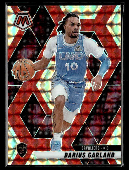 2024-25 Panini Mosaic #189 Darius Garland Choice Fusion Red & Yellow Mosaic #/75