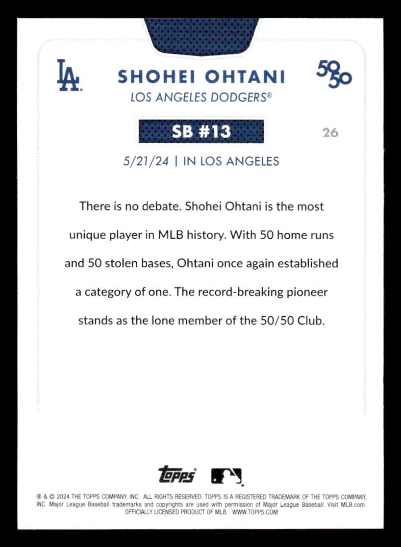 2024 Topps 50/50: Shohei Ohtani #26 Shohei Ohtani