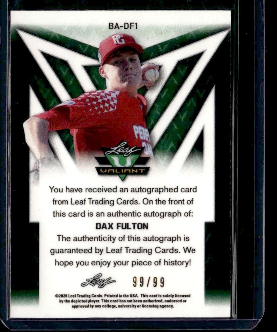 2020 Leaf Ultimate #BA-DF1 Dax Fulton Green #/99