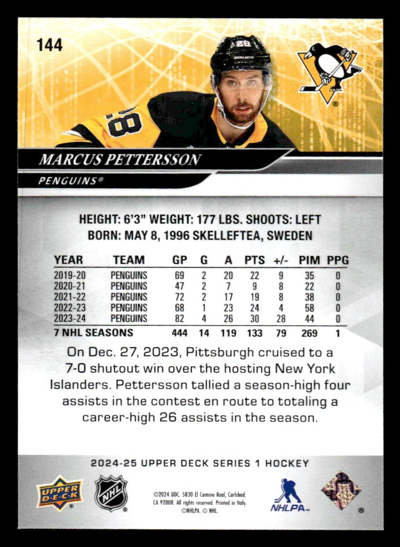 2024-25 Upper Deck #144 Marcus Pettersson