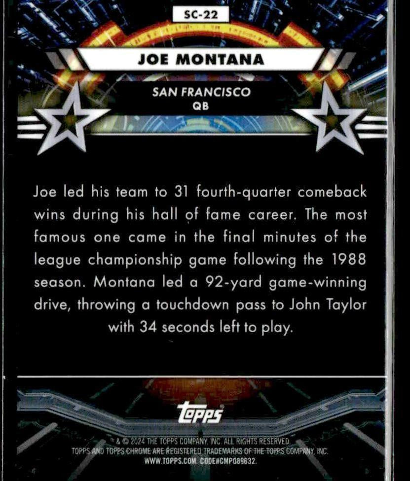 2024 Topps Chrome Cosmic #SC-22 Joe Montana Star Command