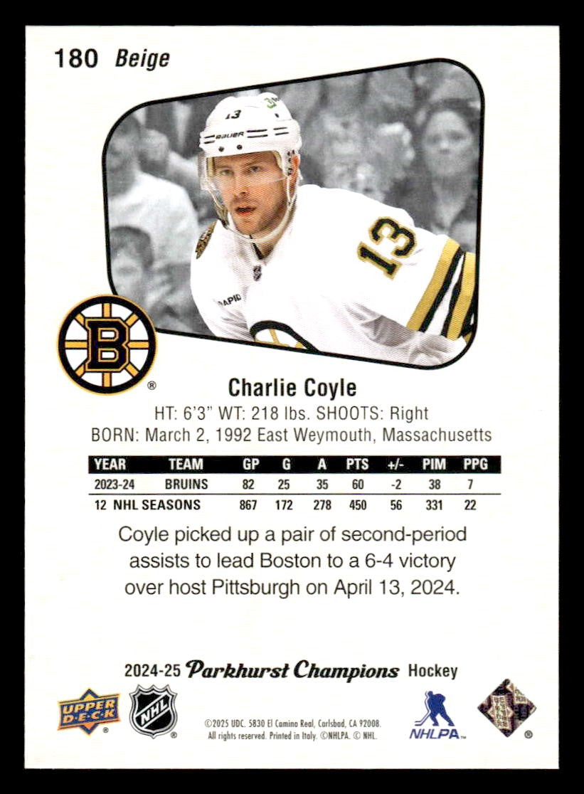 2024-25 Parkhurst Champions #180 Charlie Coyle