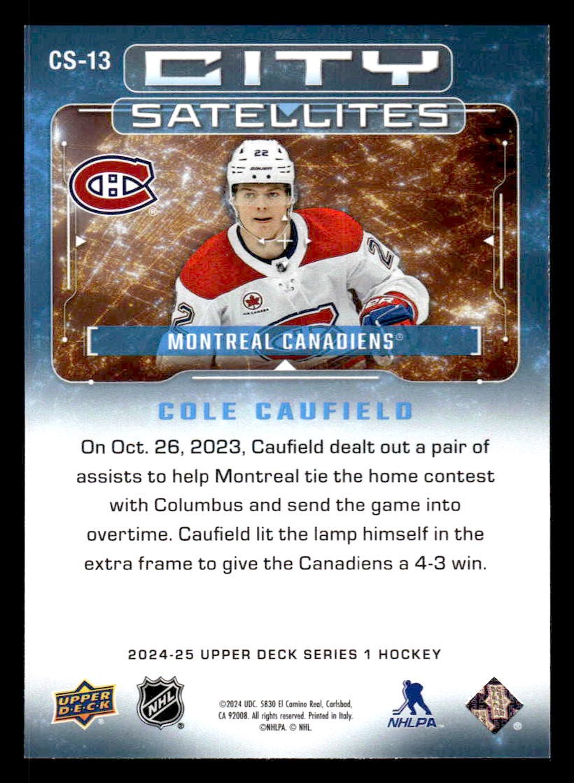 2024-25 Upper Deck #CS-13 Cole Caufield City Satellites