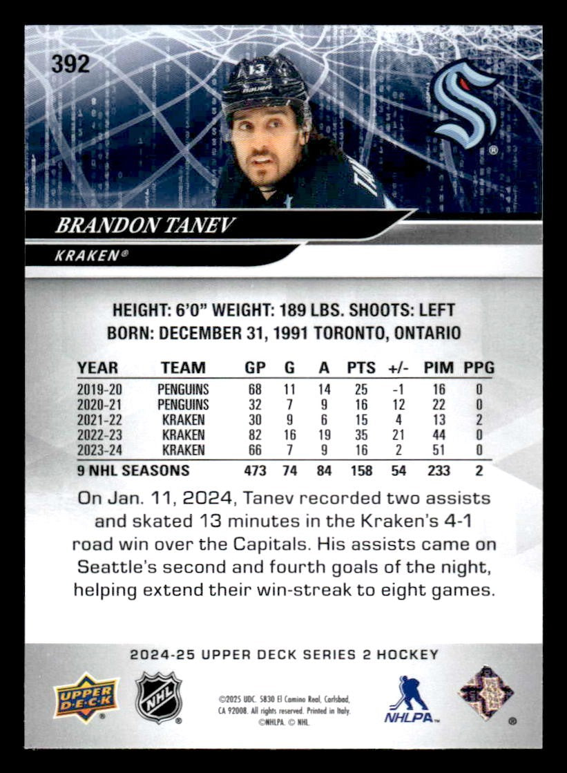 2024-25 Upper Deck #392 Brandon Tanev