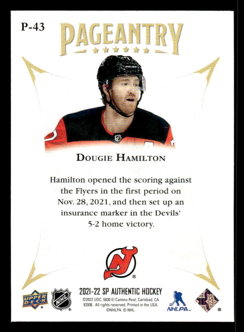 2021-22 SP Authentic #P-43 Dougie Hamilton Pageantry