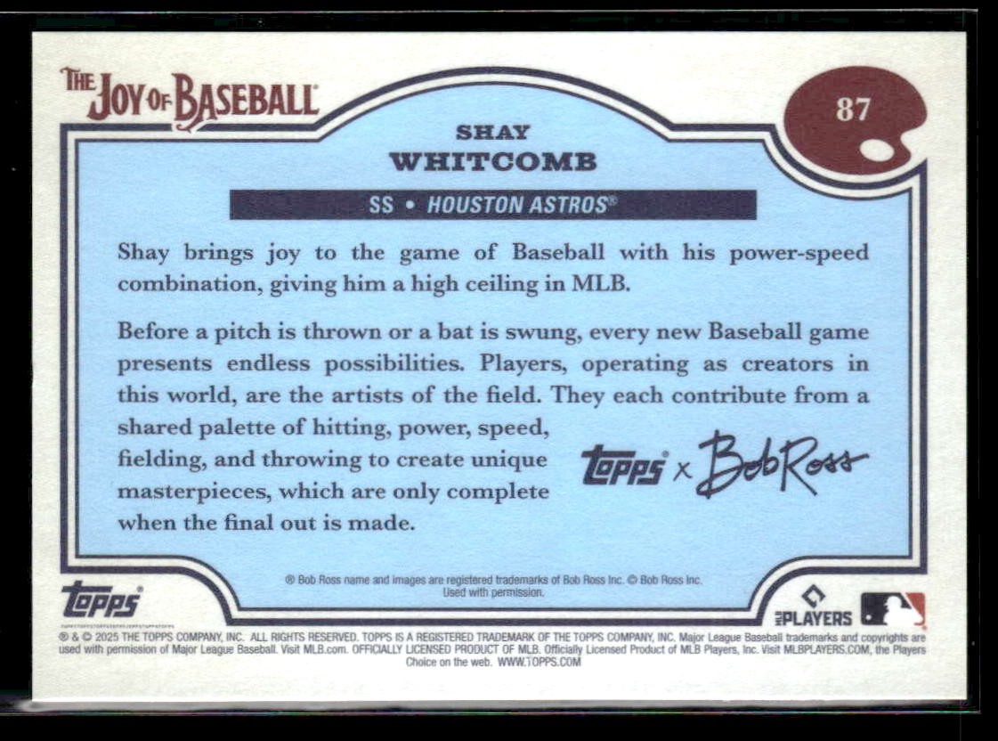 2025 Topps x Bob Ross: The Joy of Baseball #87 Shay Whitcomb